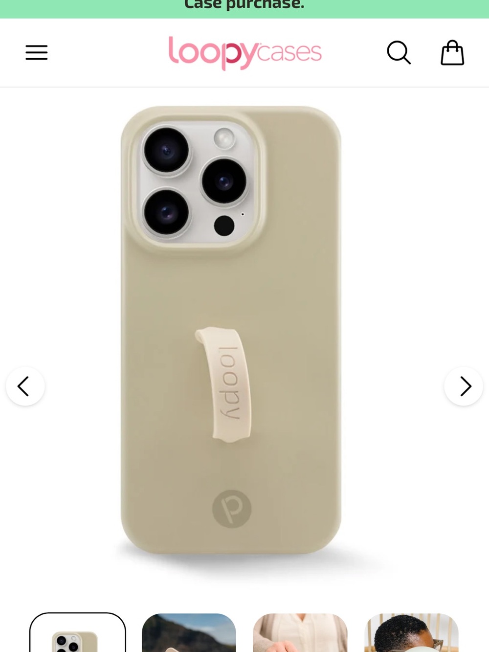 iPhone 15 Pro Sandstone Loopy Case NO LOOP INCLUDED!